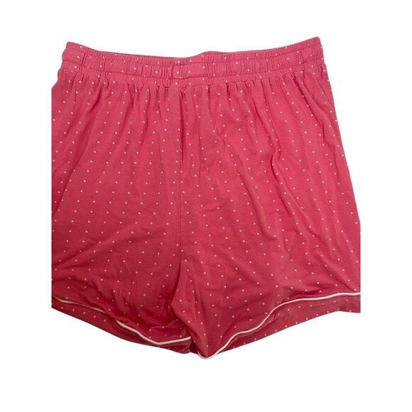 Womens L Pink White Polka Dot Pajama Set With Drawstring Shorts & Button-Up Top - Picture 5 of 9